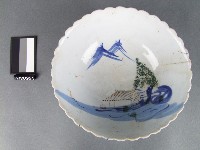 藍綠彩山水紋碗藏品圖，第1張