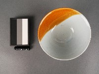 赤藍彩花鳥紋碗藏品圖，第2張