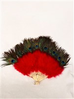 孔雀粉紅羽毛摺扇藏品圖，第1張