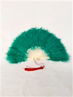 綠羽毛摺扇藏品圖，第1張