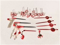 紅白珠花頭飾藏品圖，第1張