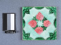綠釉薔薇紋磁磚藏品圖，第1張