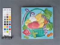 彩繪果籃紋磁磚藏品圖，第1張