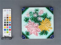 彩繪花卉紋磁磚藏品圖，第1張