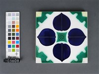 藍綠彩幾何紋磁磚藏品圖，第1張