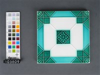 白綠彩幾何紋磁磚藏品圖，第1張