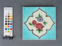 藍地花卉紋磁磚藏品圖，第1張