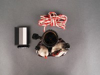 赤釉公雞瓷製檯燈座藏品圖，第2張