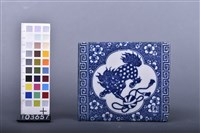 青花獅戲球方枕頭藏品圖，第4張