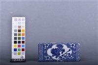 青花獅戲球方枕頭藏品圖，第5張