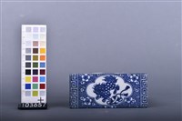 青花獅戲球方枕頭藏品圖，第7張