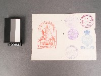 台灣博覽會紀念章戳-電器館、長谷造園工務店等藏品圖，第1張