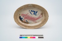 鶯歌胭脂紅腰子魚盤藏品圖，第1張