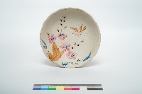 鶯歌手繪胭脂紅花鳥碗公藏品圖，第1張