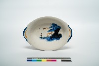 鶯歌手繪山水腰子碗公藏品圖，第1張