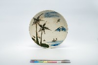 鶯歌手繪椰子山水盤藏品圖，第1張