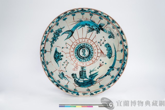 漳州窯五彩天文航海紋盤藏品圖，第1張