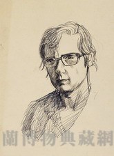 男子半身原子筆素描藏品圖，第1張