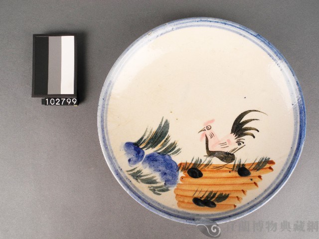 彩繪雞公紋盤藏品圖，第1張