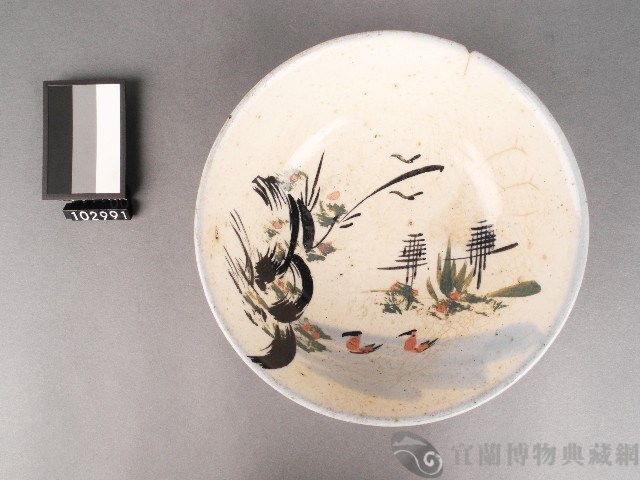 彩繪春景塘鴨紋碗藏品圖，第1張