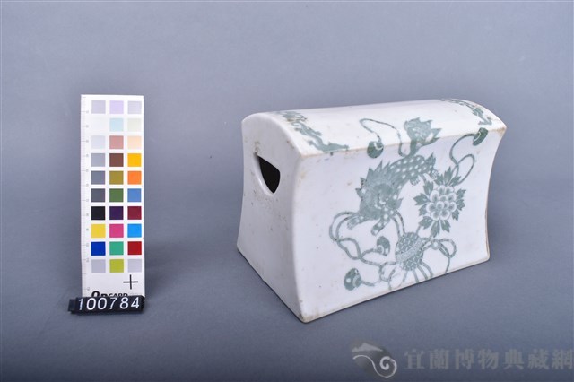 印花獅紋瓷枕藏品圖，第1張