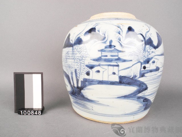 青花山水罐藏品圖，第1張