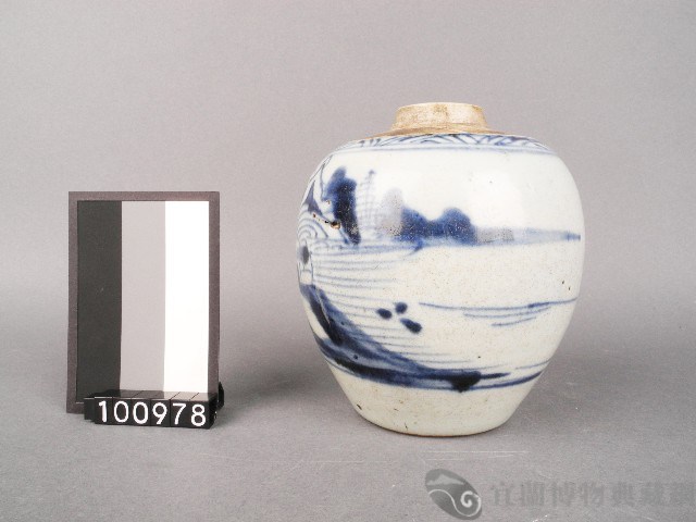 青花山水罐藏品圖，第1張