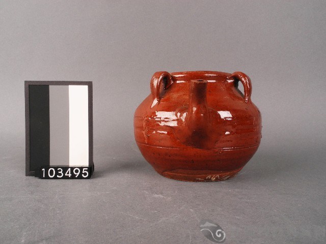 赤釉五耳茶油壺藏品圖，第1張