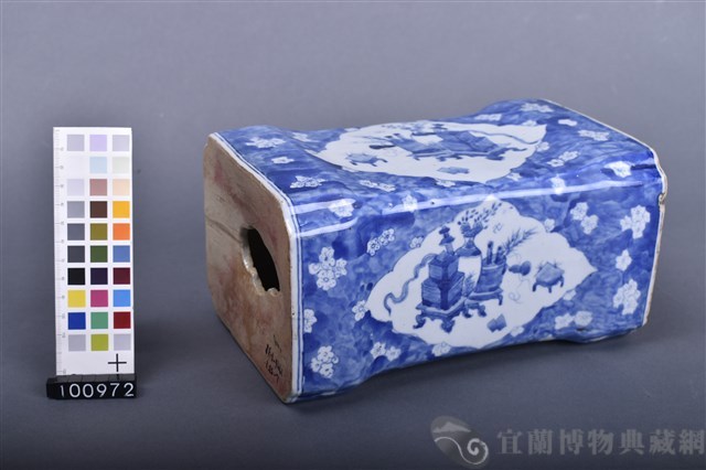青花印花枕頭藏品圖，第1張