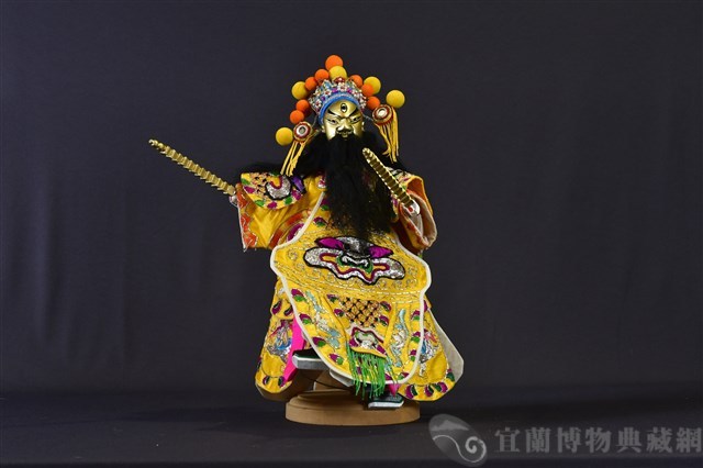 布袋戲偶（金面鬚文）藏品圖，第1張