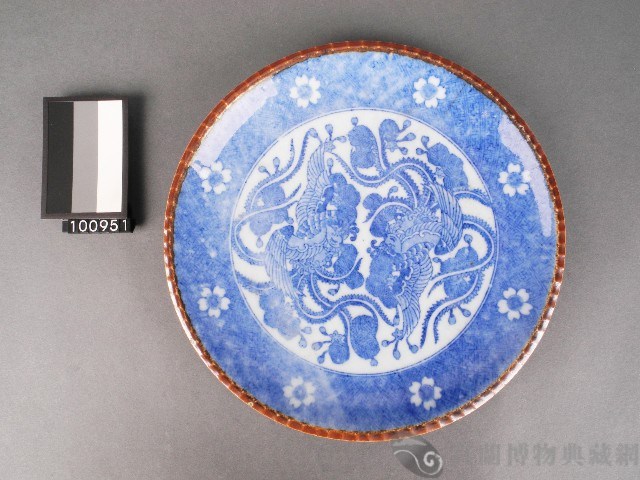 青花印花鳳紋盤藏品圖，第1張