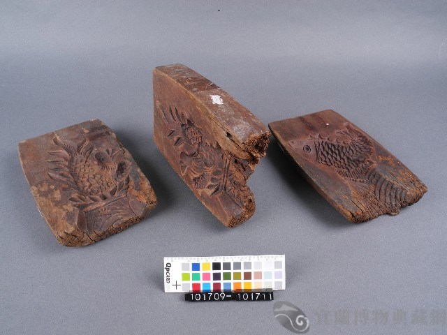 木製糖雞糖魚三片合印模藏品圖，第1張