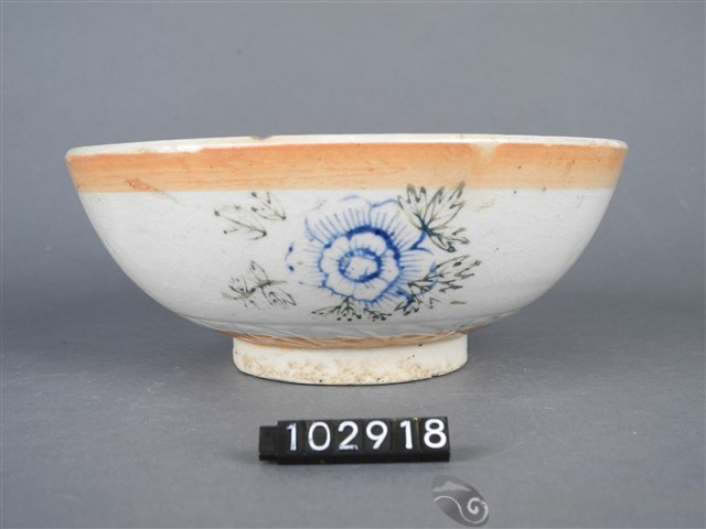 黃金釉青花綠彩花卉囍字碗藏品圖，第5張