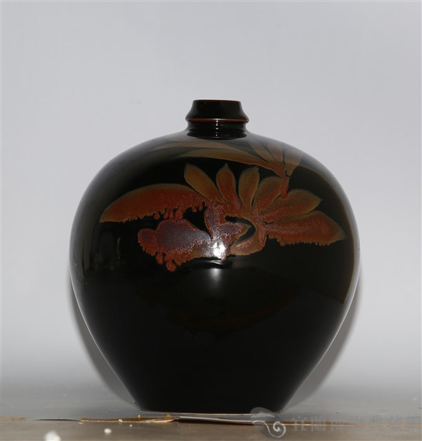 仿宋黑釉繪褐飛鳥紋罐藏品圖，第1張