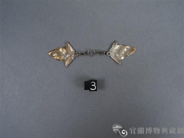 銅銀錯葉紋飾片藏品圖，第1張