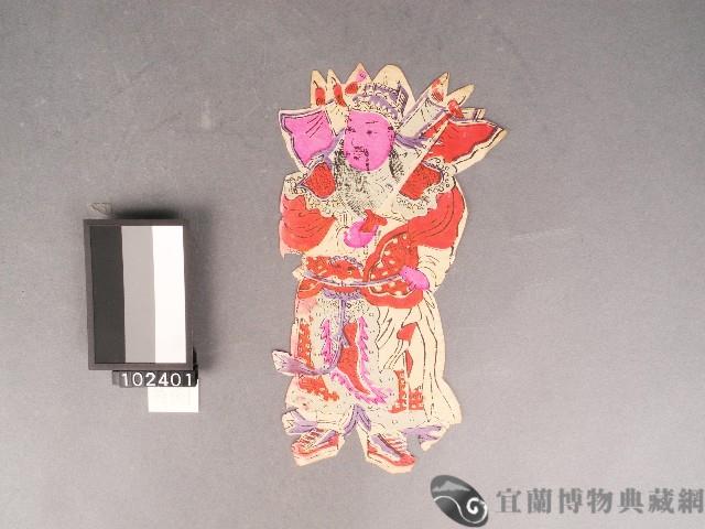 燈座門神-秦瓊、尉遲恭套色版畫藏品圖，第1張