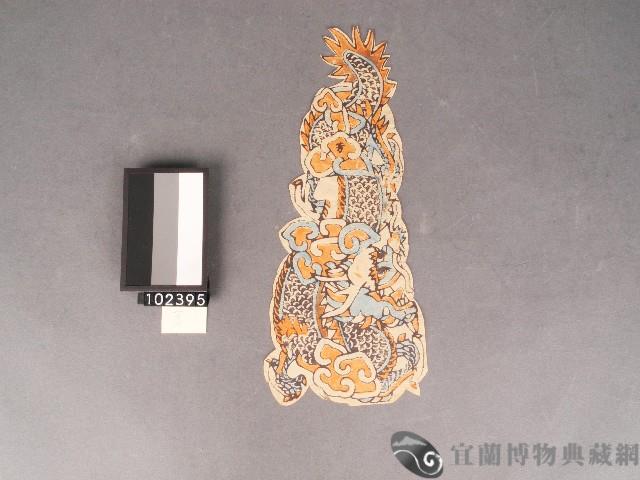 燈座龍柱-雙龍套色版畫藏品圖，第1張