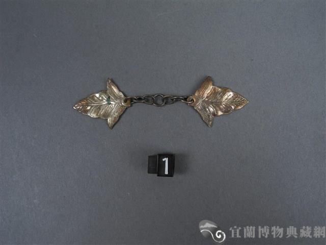 銅銀錯葉紋飾片藏品圖，第1張