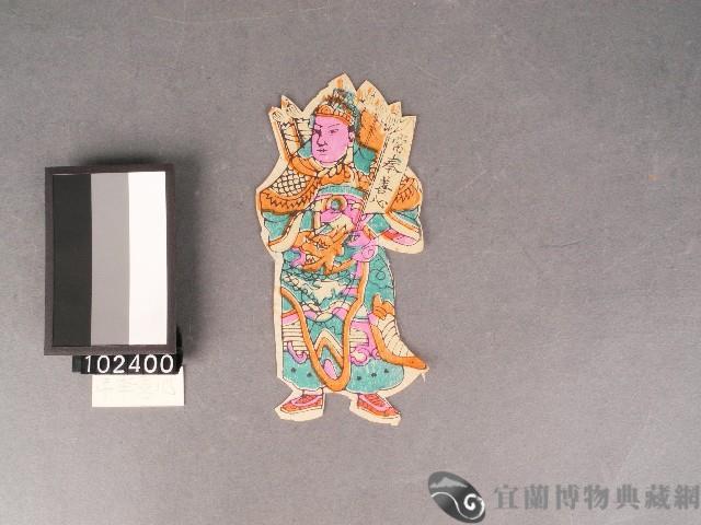 燈座門神套色版畫藏品圖，第1張