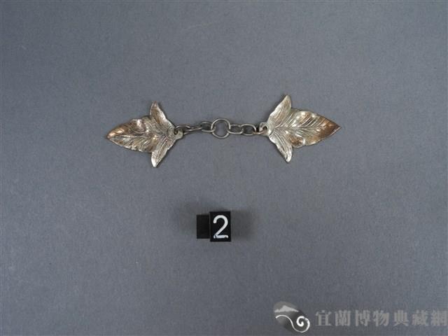 銅銀錯葉紋飾片藏品圖，第1張