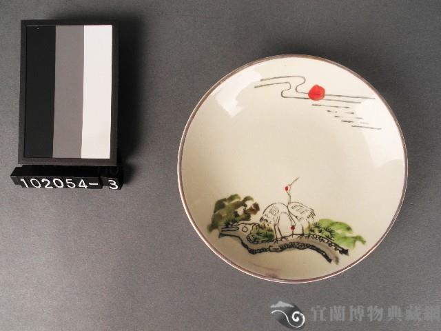 彩繪松鶴紋碟藏品圖，第1張