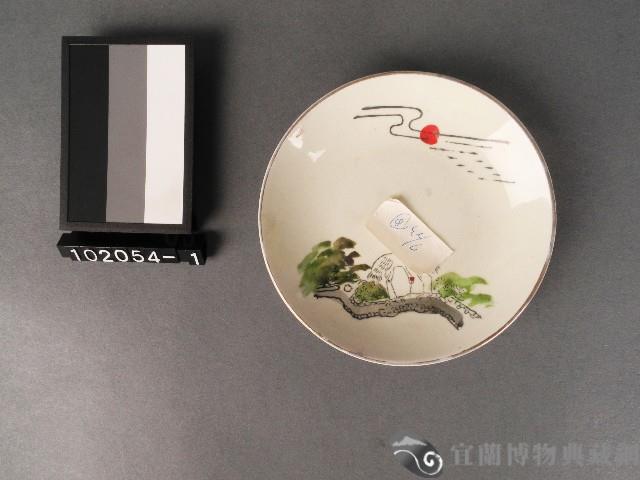 彩繪松鶴紋碟藏品圖，第1張