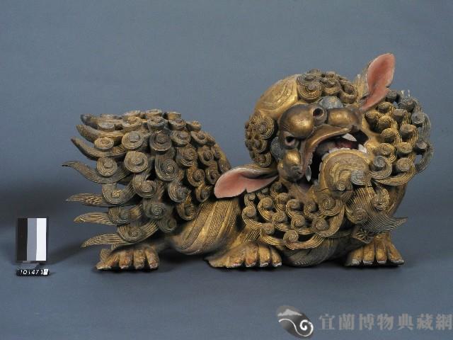 木雕貼金獅子藏品圖，第1張