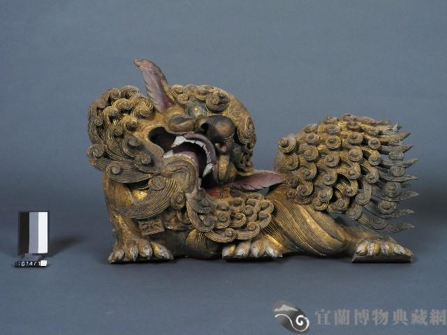 木雕貼金獅子藏品圖，第1張