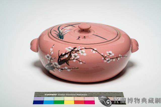 胭脂紅手繪梅蘭汽鍋藏品圖，第1張
