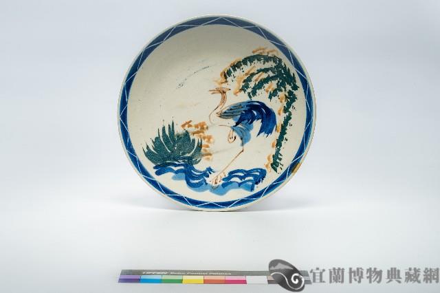 鶯歌手繪鶴紋盤藏品圖，第1張