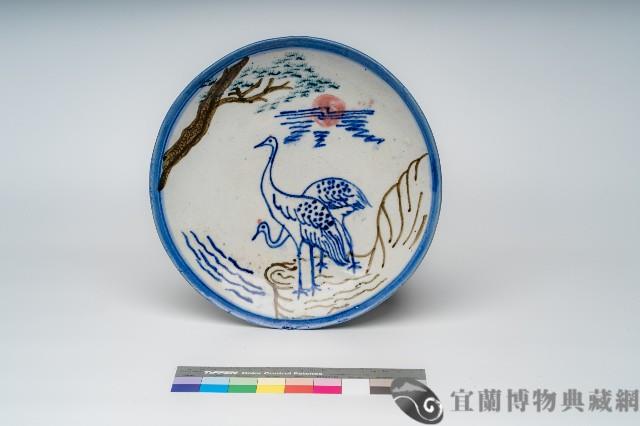 鶯歌蓋印加彩松鶴盤藏品圖，第1張