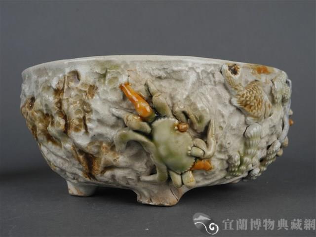 貼花毛蟹紋水仙盤藏品圖，第7張