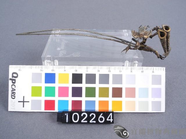 銅銀錯花鳥髮簪藏品圖，第3張