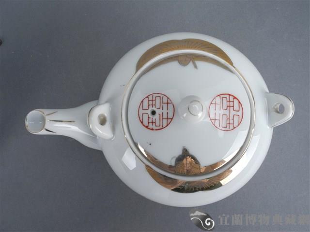 金紅彩囍字茶壺藏品圖，第3張